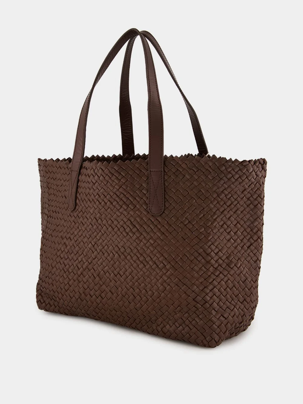 Brown Woven Leather Shoulder Bag - Image 4