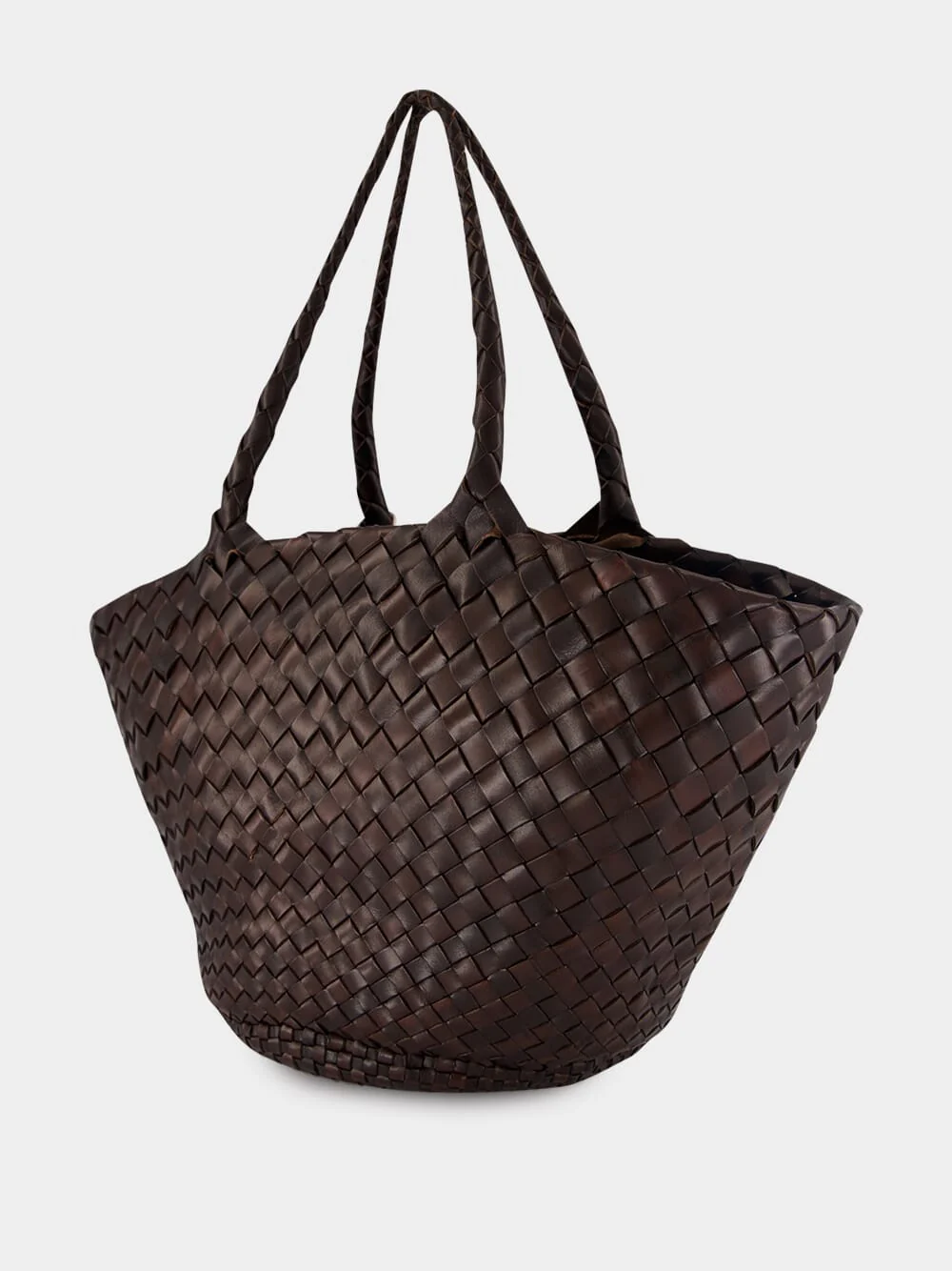 Egola Dark Brown Woven Shoulder Bag - Image 4