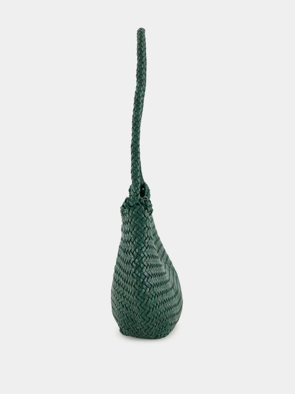 Forest Green Nova Luna Woven Leather Tote - Image 3