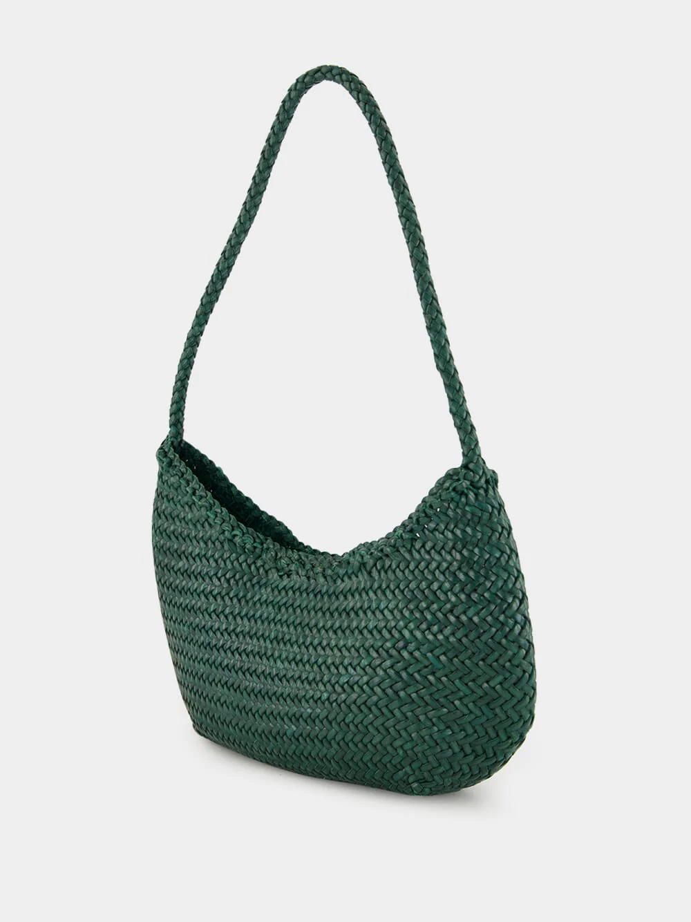 Forest Green Nova Luna Woven Leather Tote - Image 4