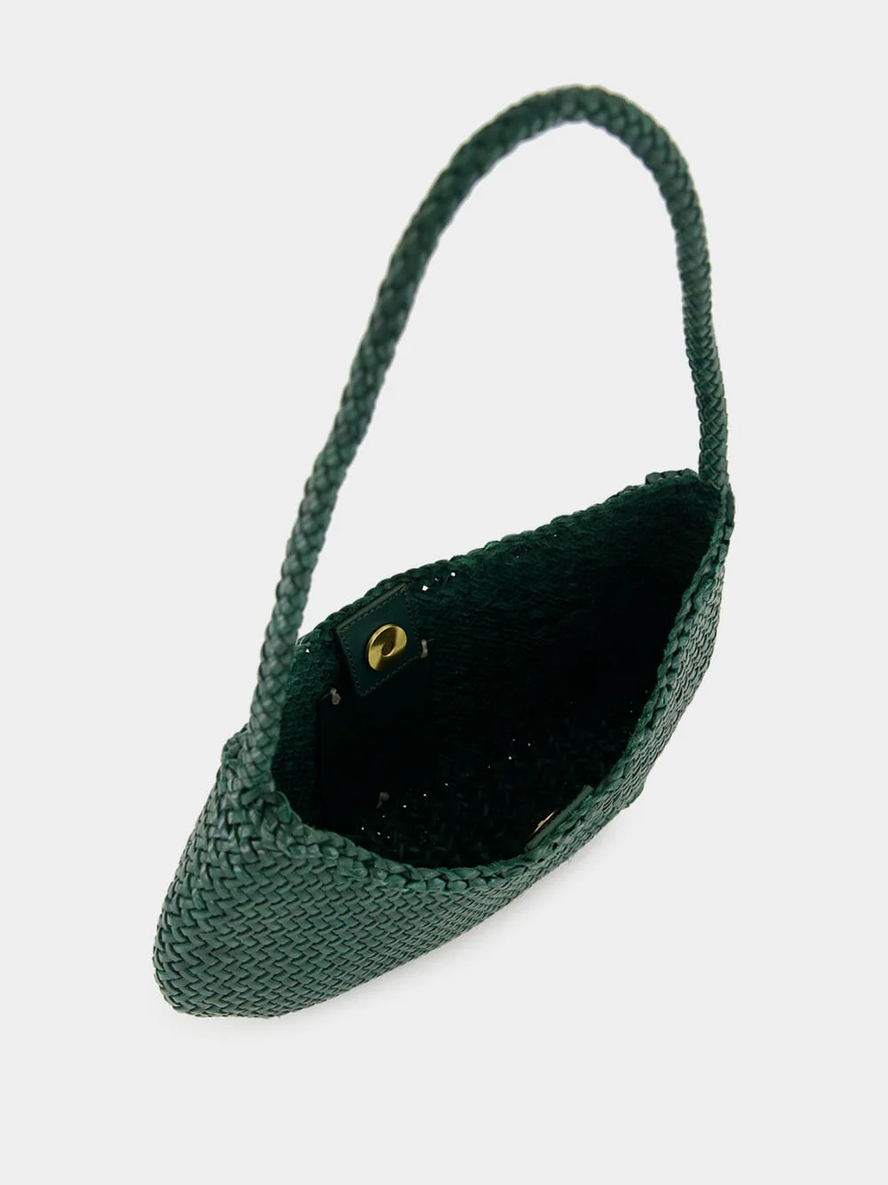 Forest Green Nova Luna Woven Leather Tote - Image 5