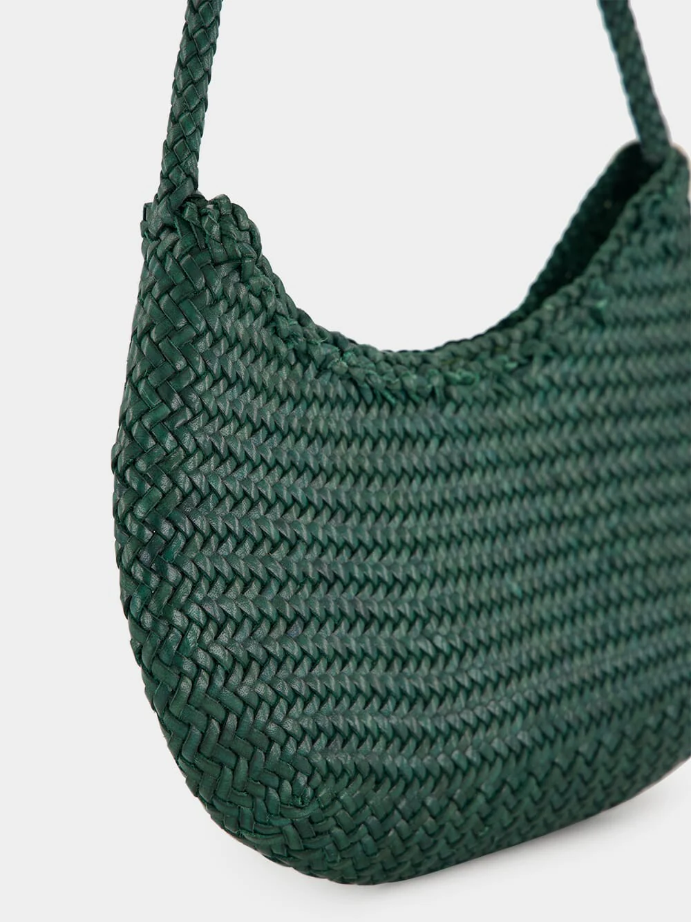 Forest Green Nova Luna Woven Leather Tote - Image 6