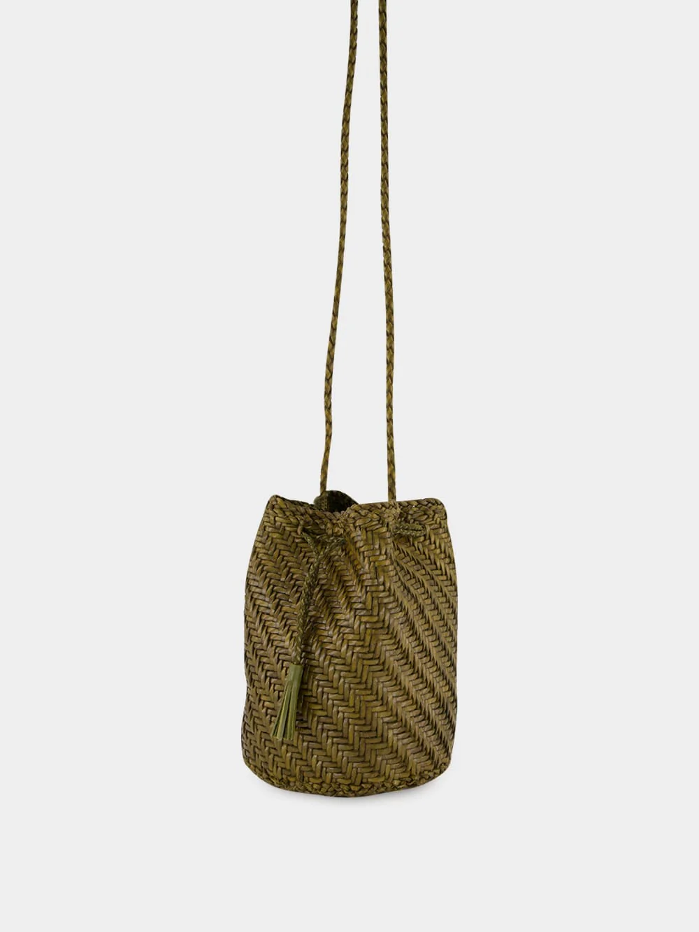 Khaki Pompom Double Jump Hand-Crocheted Bag - Image 5