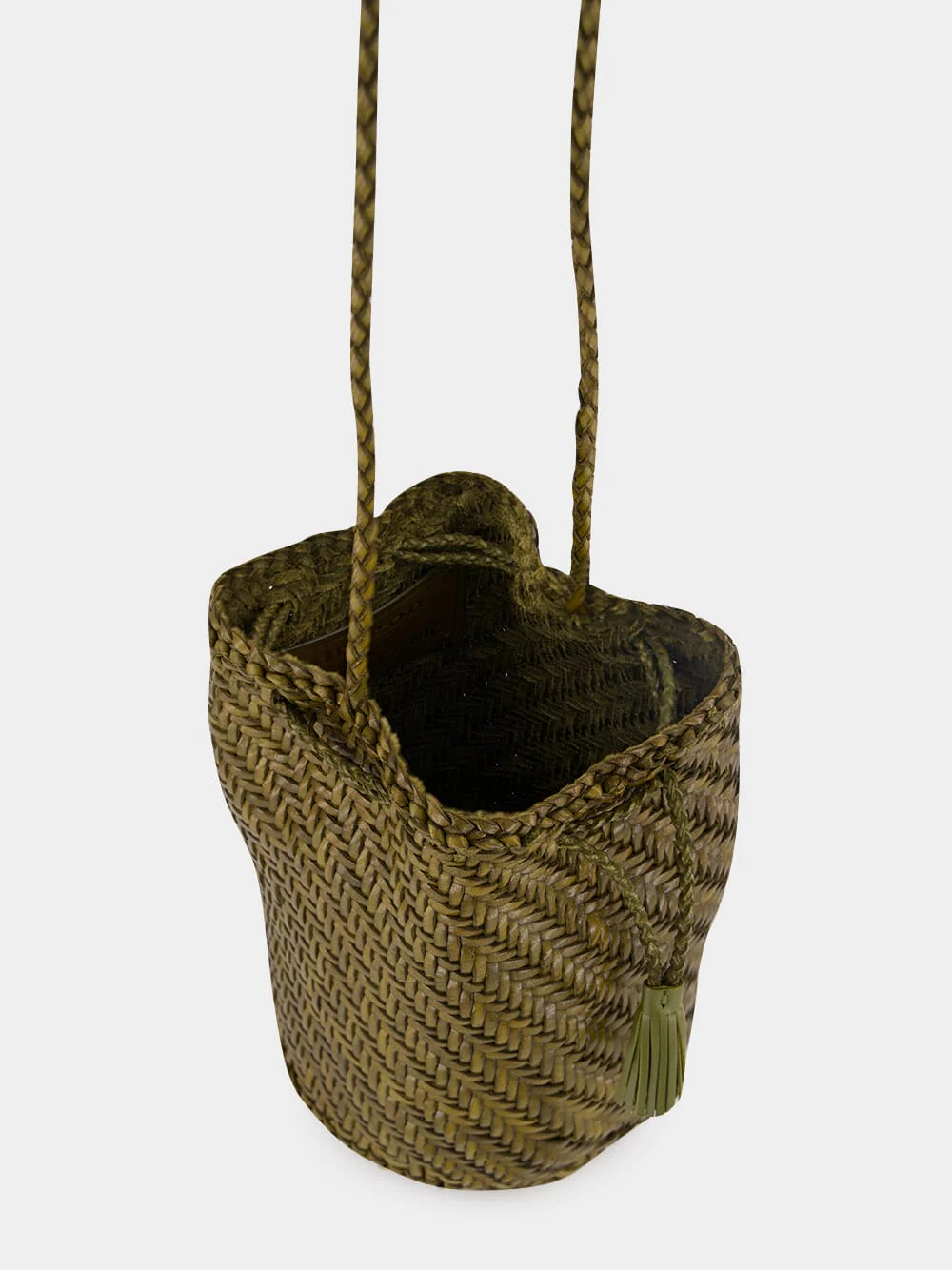 Khaki Pompom Double Jump Hand-Crocheted Bag - Image 6