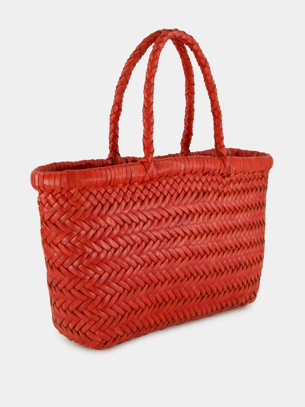 Mini Flat Gora Basket Bag in Poppy Red - Image 2