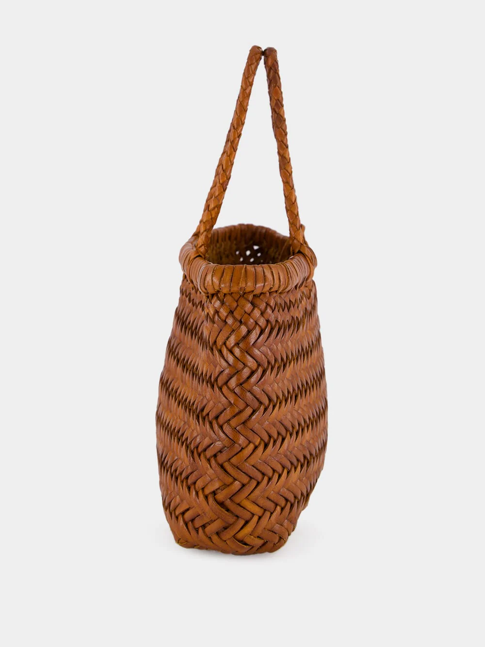 Mini Flat Gora Tan Woven Bag - Image 4