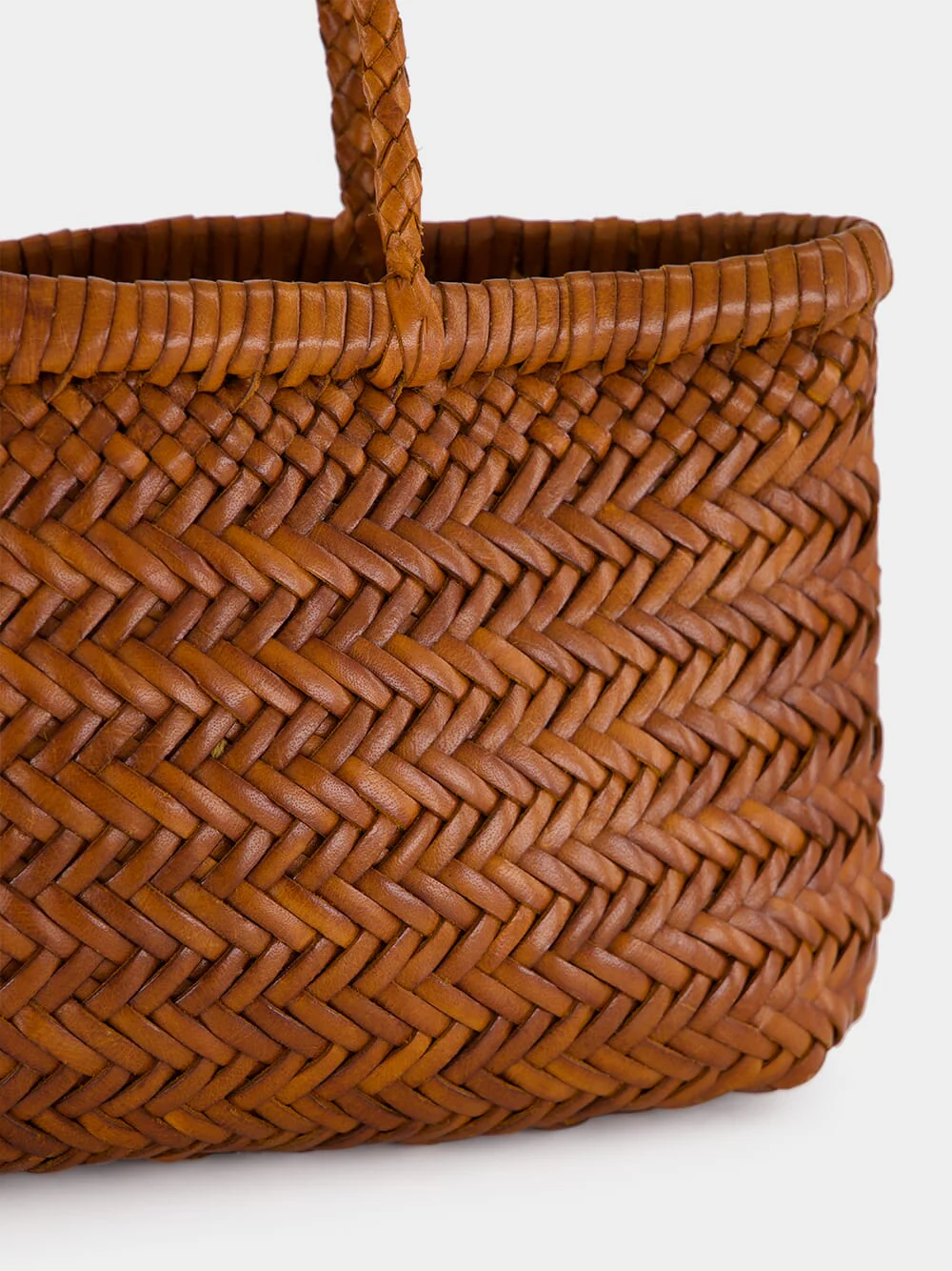 Mini Flat Gora Tan Woven Bag - Image 7