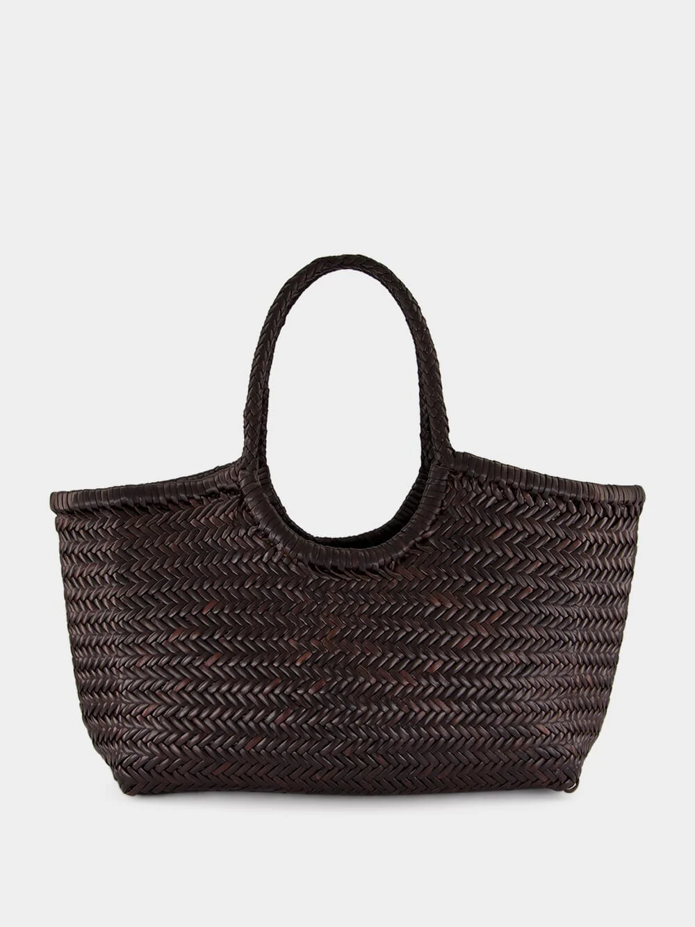 Nantucket Big Dark Brown Woven Tote