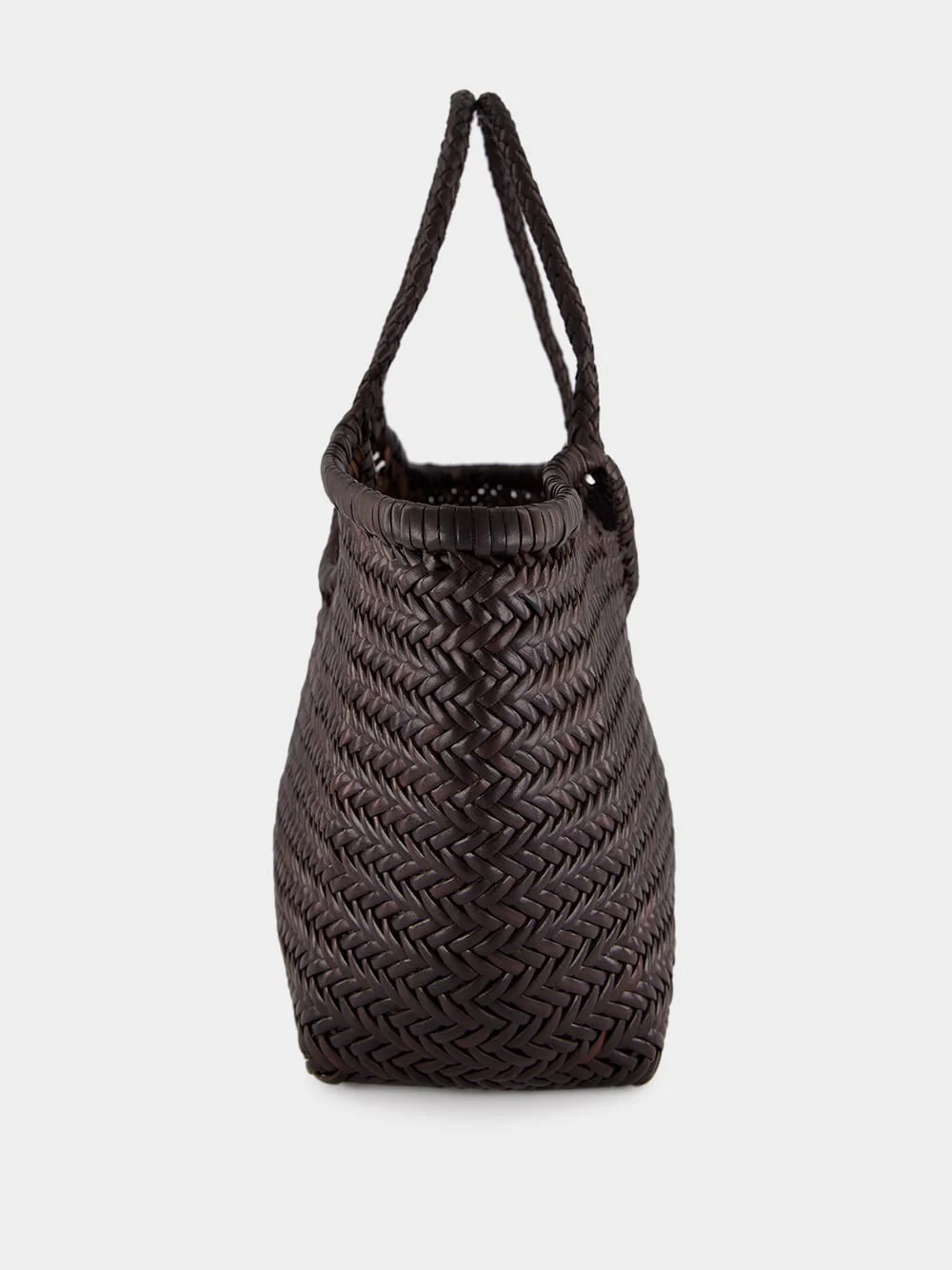 Nantucket Big Dark Brown Woven Tote - Image 3