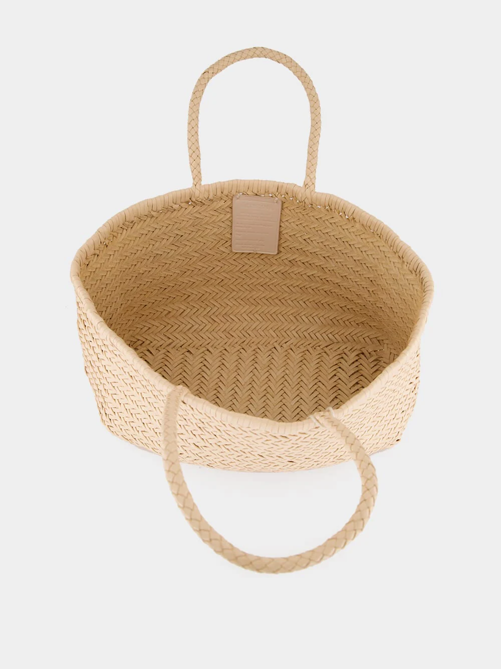 Natural Triple Jump Big Woven Leather Tote - Image 5