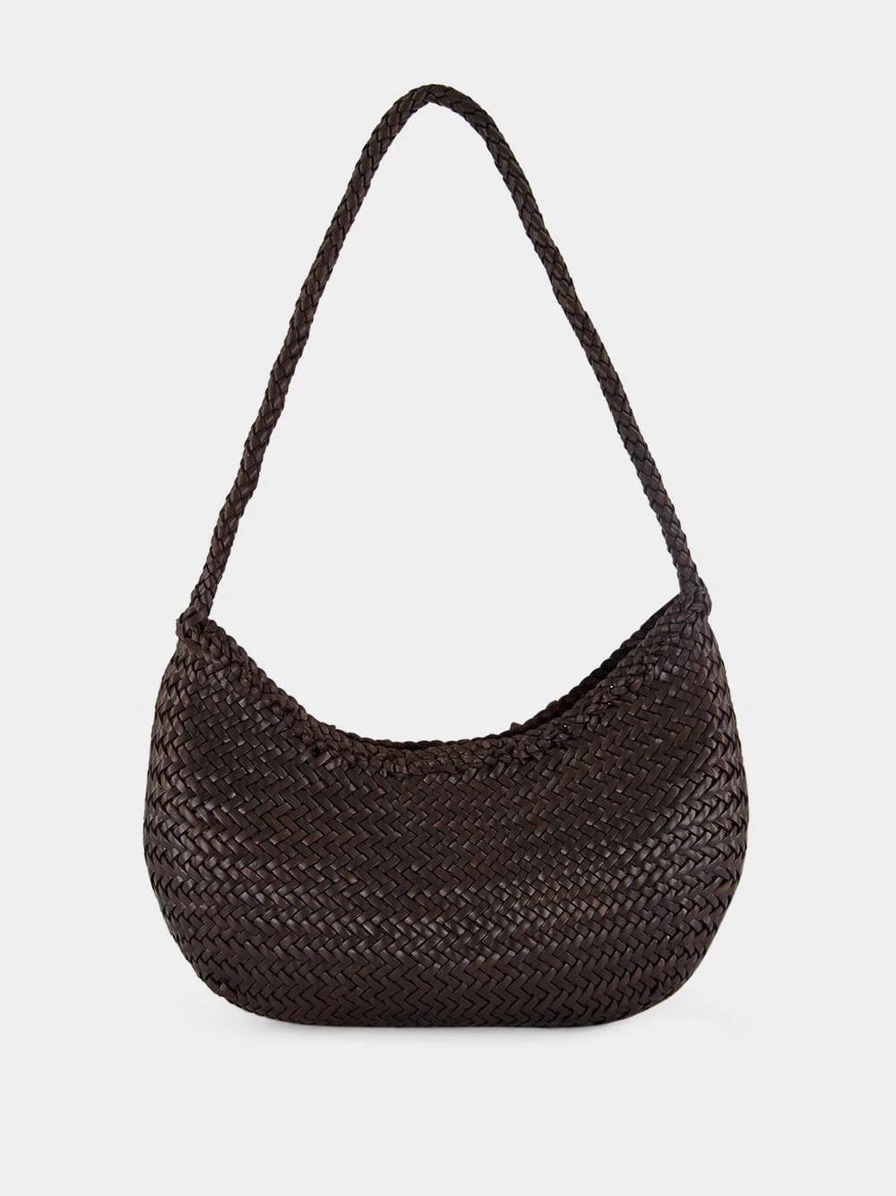 Nova Luna Dark Brown Woven Leather Bag