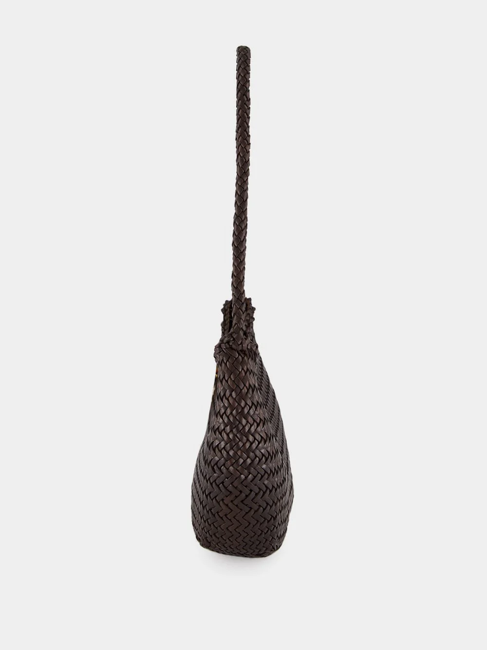 Nova Luna Dark Brown Woven Leather Bag - Image 3