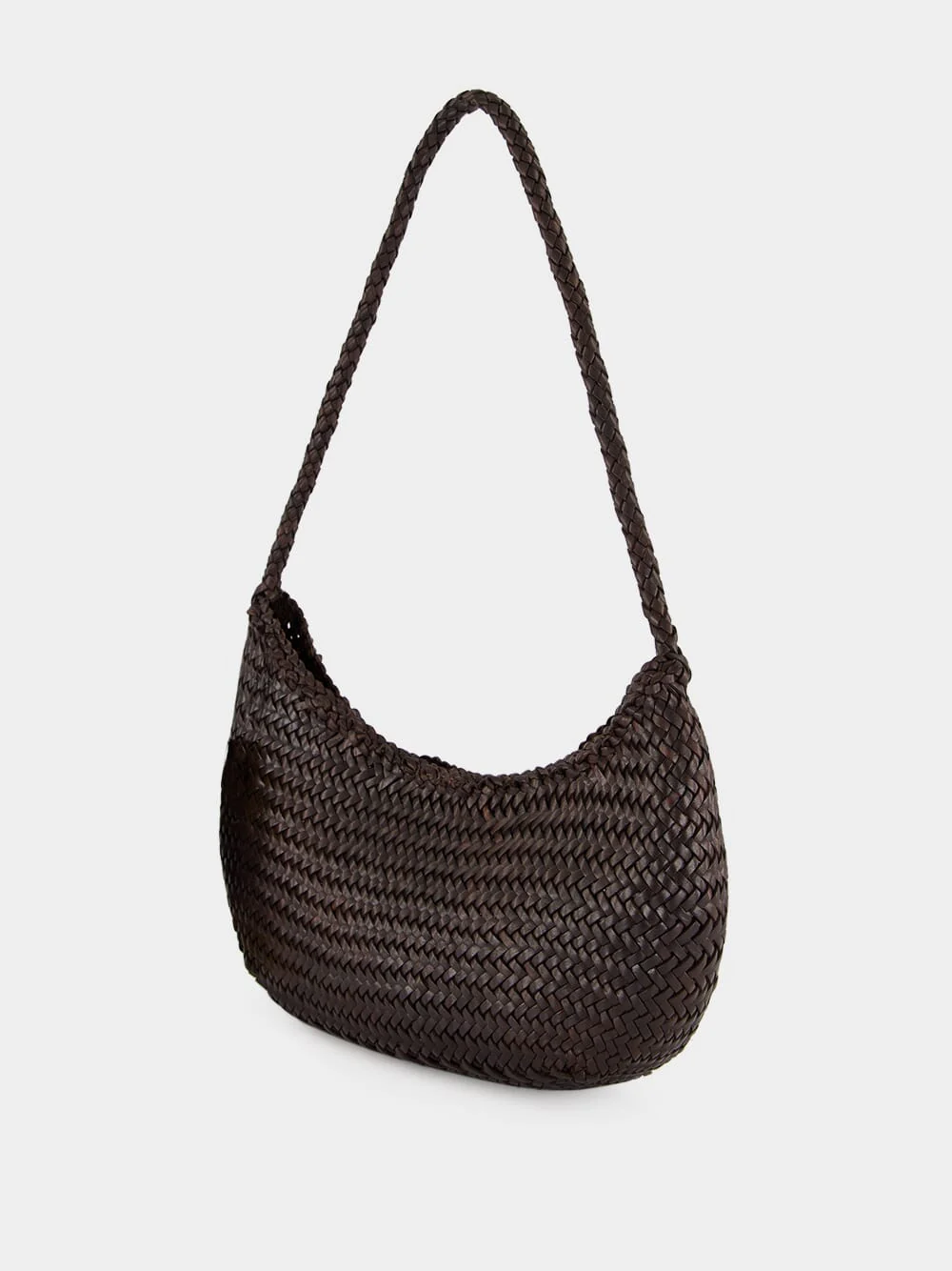 Nova Luna Dark Brown Woven Leather Bag - Image 4