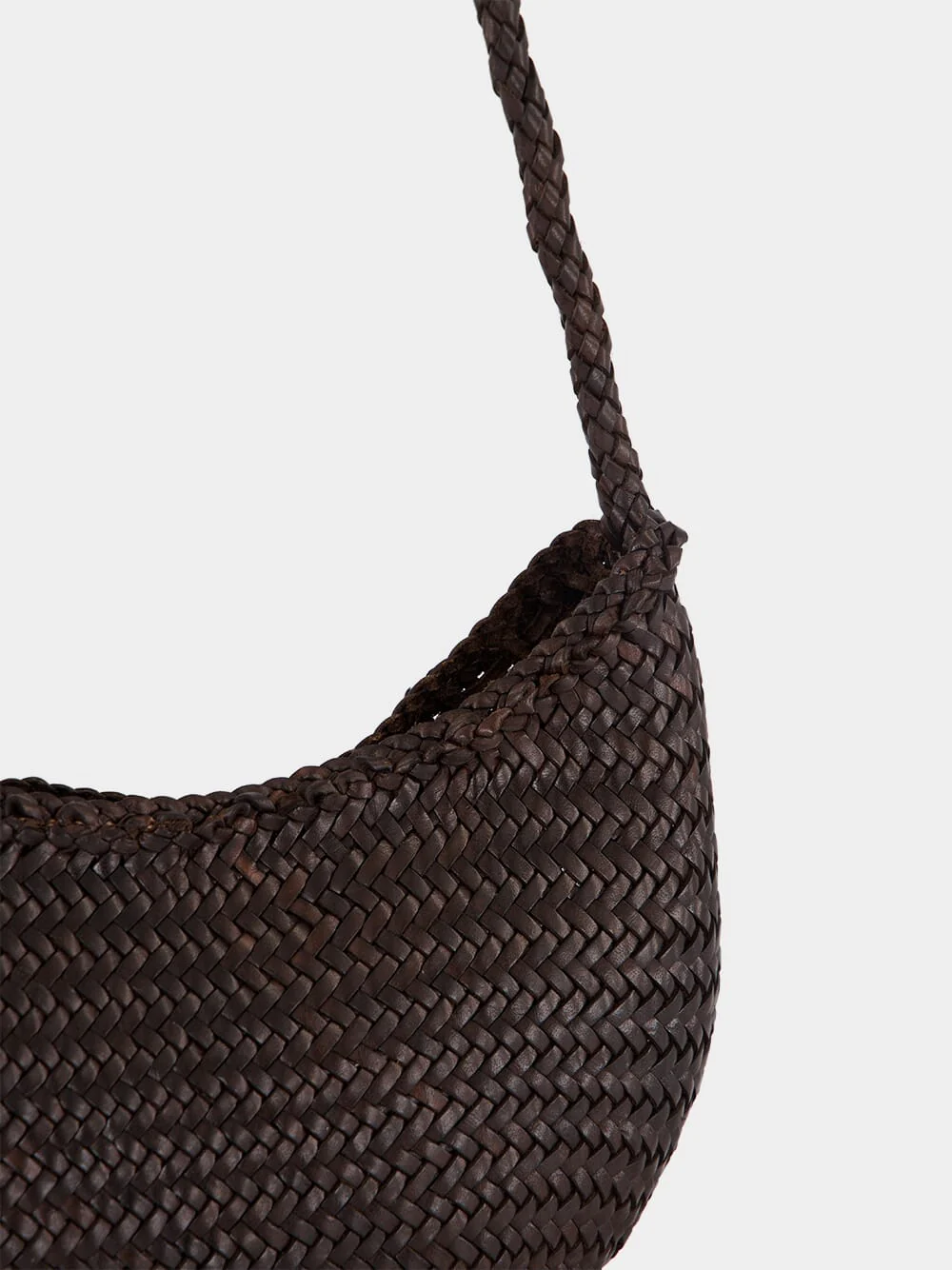 Nova Luna Dark Brown Woven Leather Bag - Image 6