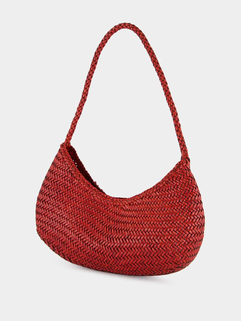 Nova Luna Poppy Red Woven Leather Bag - Image 4