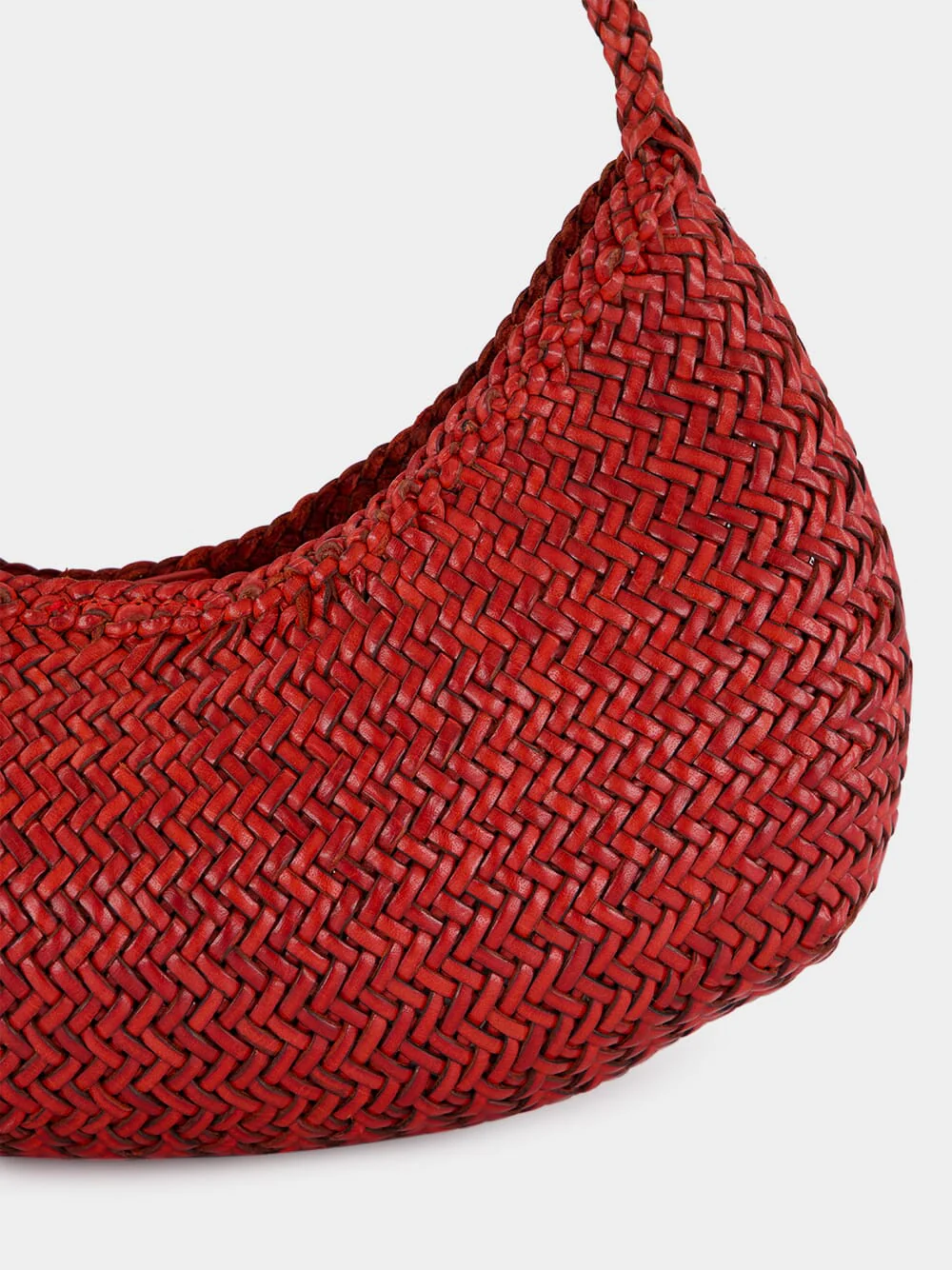 Nova Luna Poppy Red Woven Leather Bag - Image 6