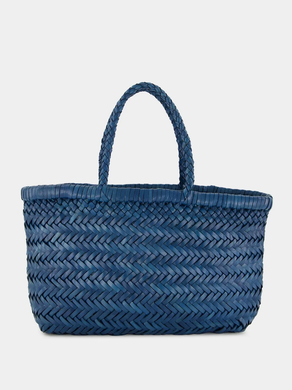 Ocean Blue Mini Flat Gora Leather Tote