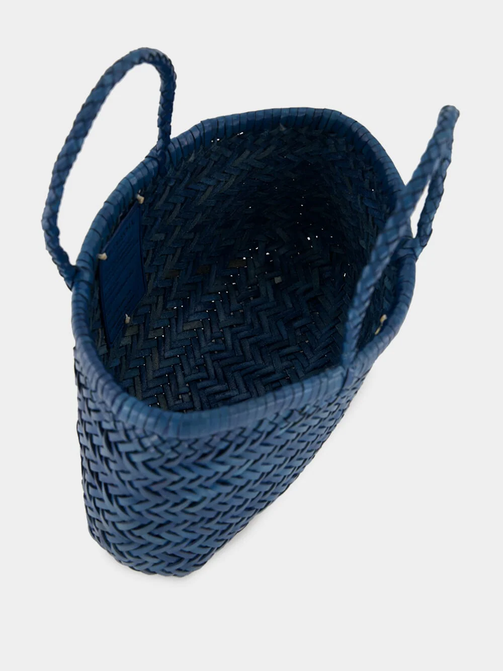 Ocean Blue Mini Flat Gora Leather Tote - Image 5
