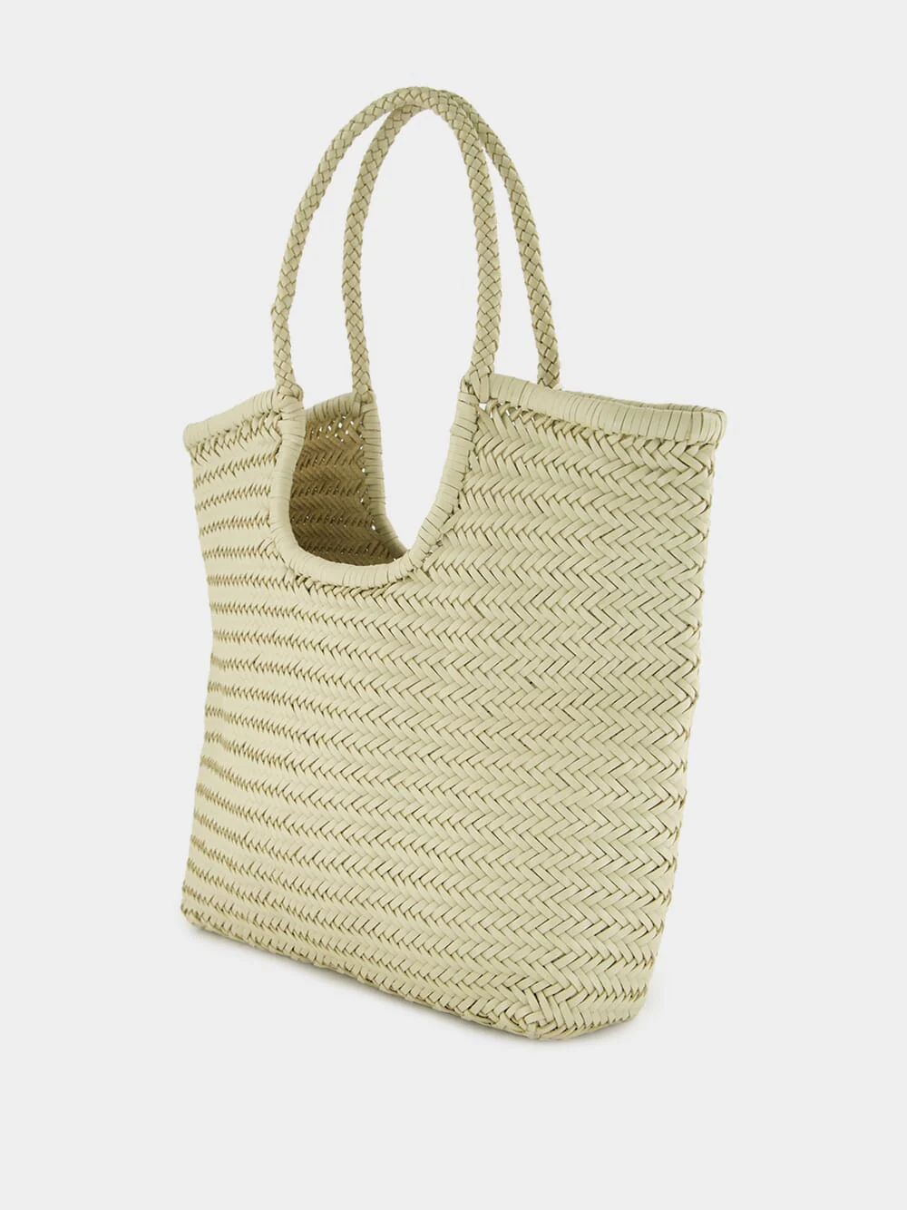 Pearl NS Diagonal Triple Jump Leather Tote - Image 5