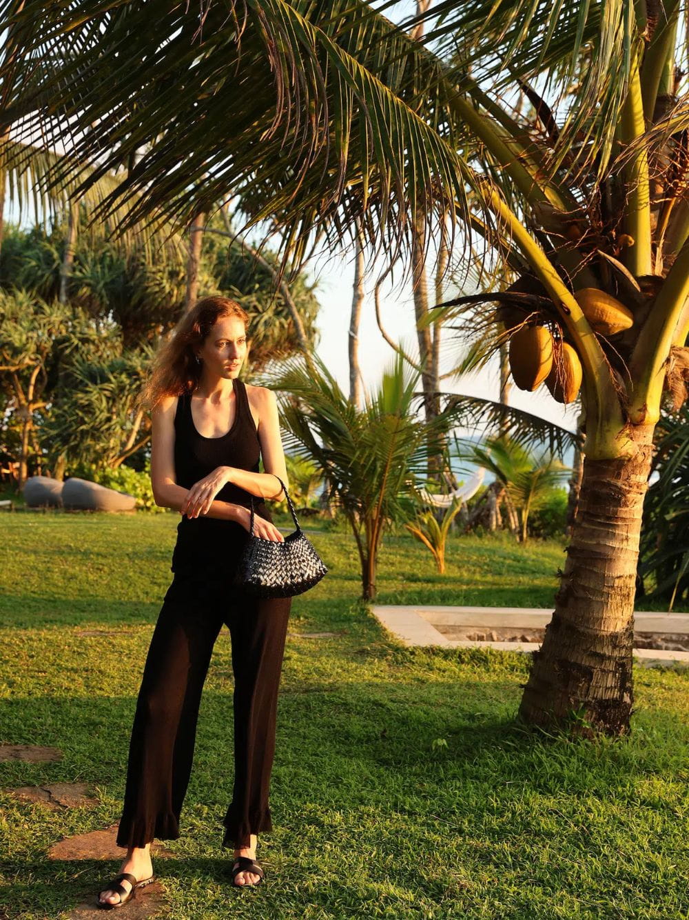 Rosanna Black Woven Leather Bag - Image 2