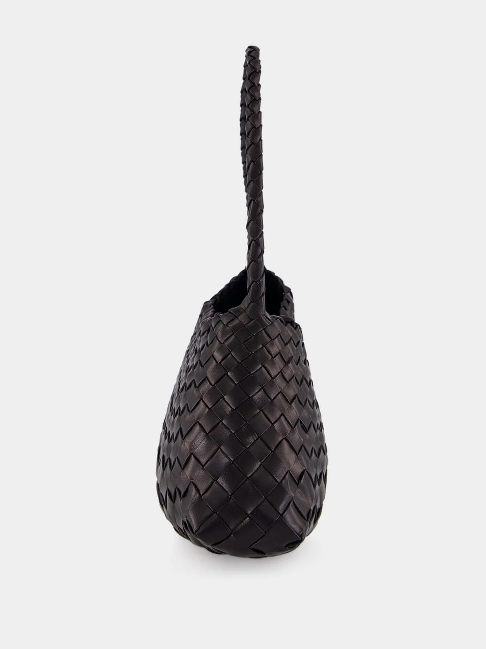 Rosanna Black Woven Leather Bag - Image 4