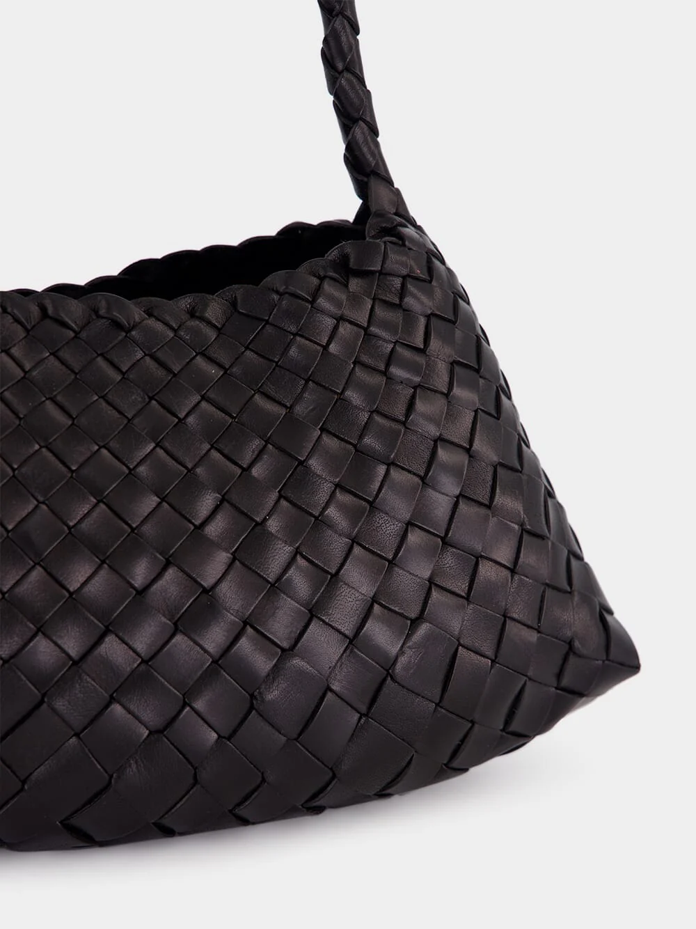 Rosanna Black Woven Leather Bag - Image 7