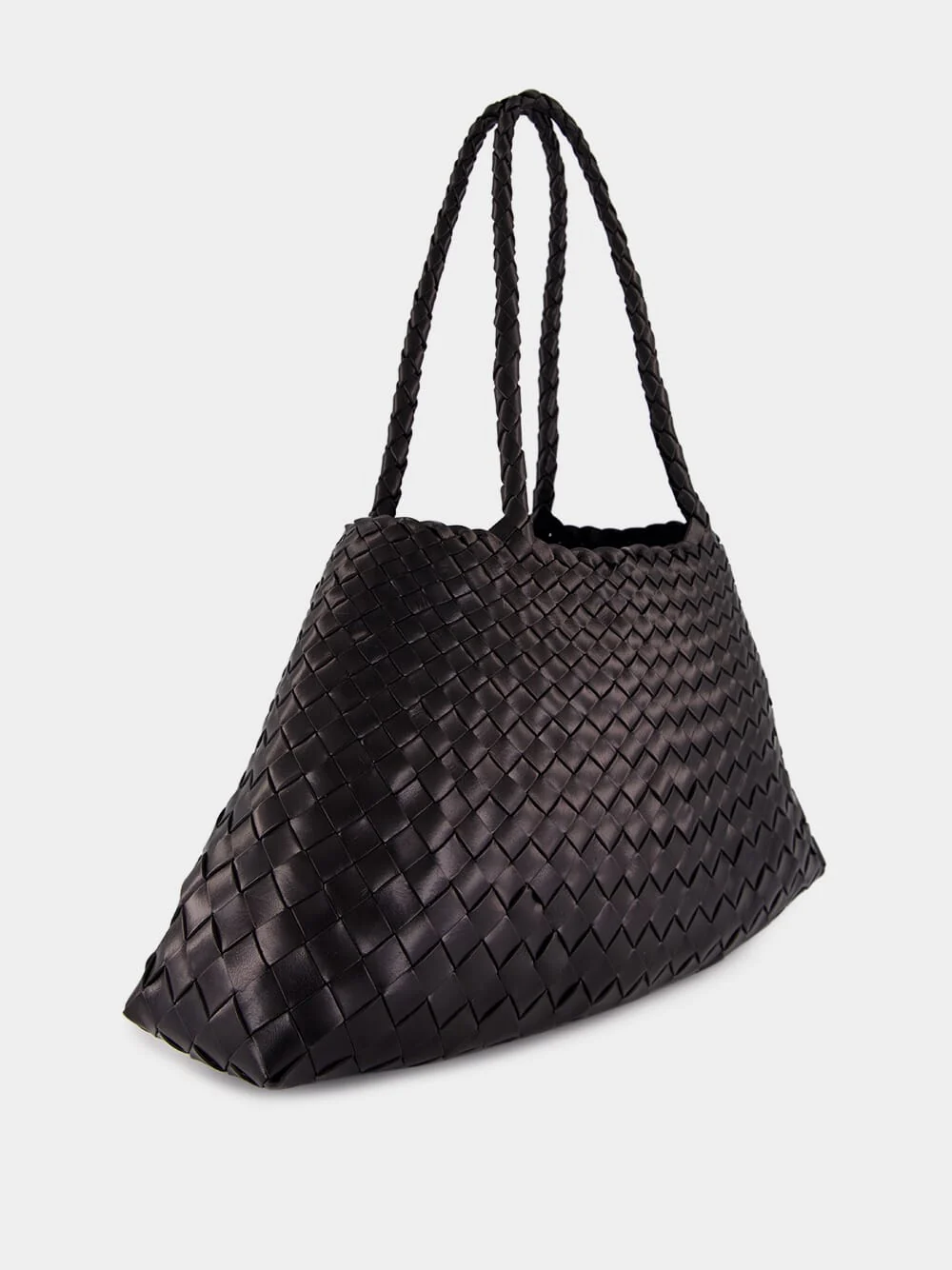 Santa Croce Big Black Woven Tote - Image 3