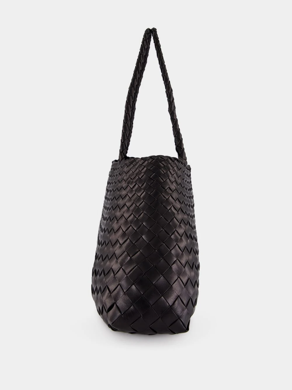 Santa Croce Big Black Woven Tote - Image 4