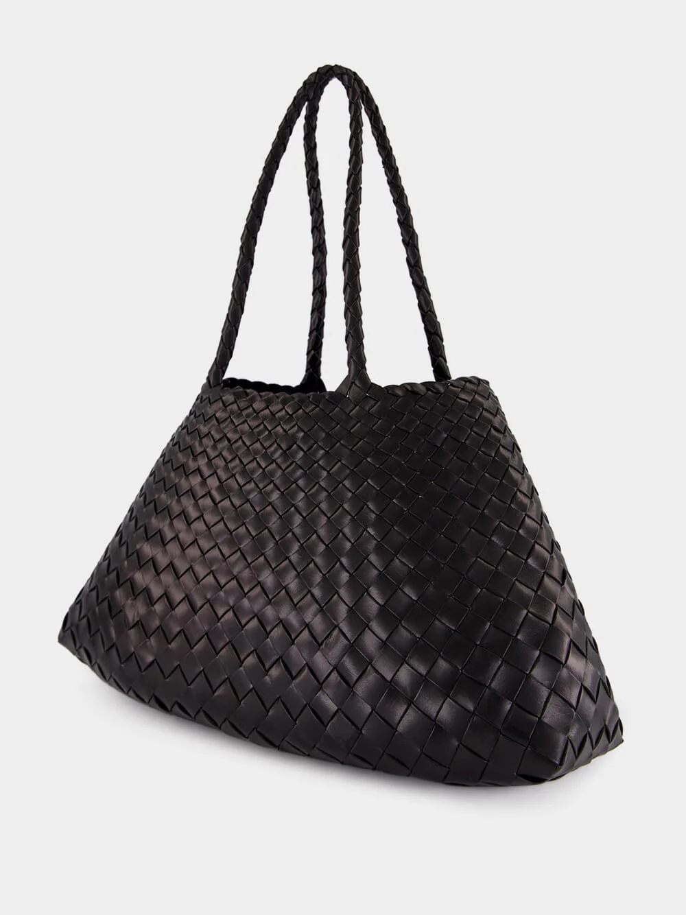 Santa Croce Big Black Woven Tote - Image 5