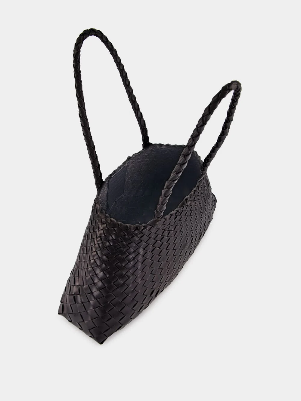 Santa Croce Big Black Woven Tote - Image 6