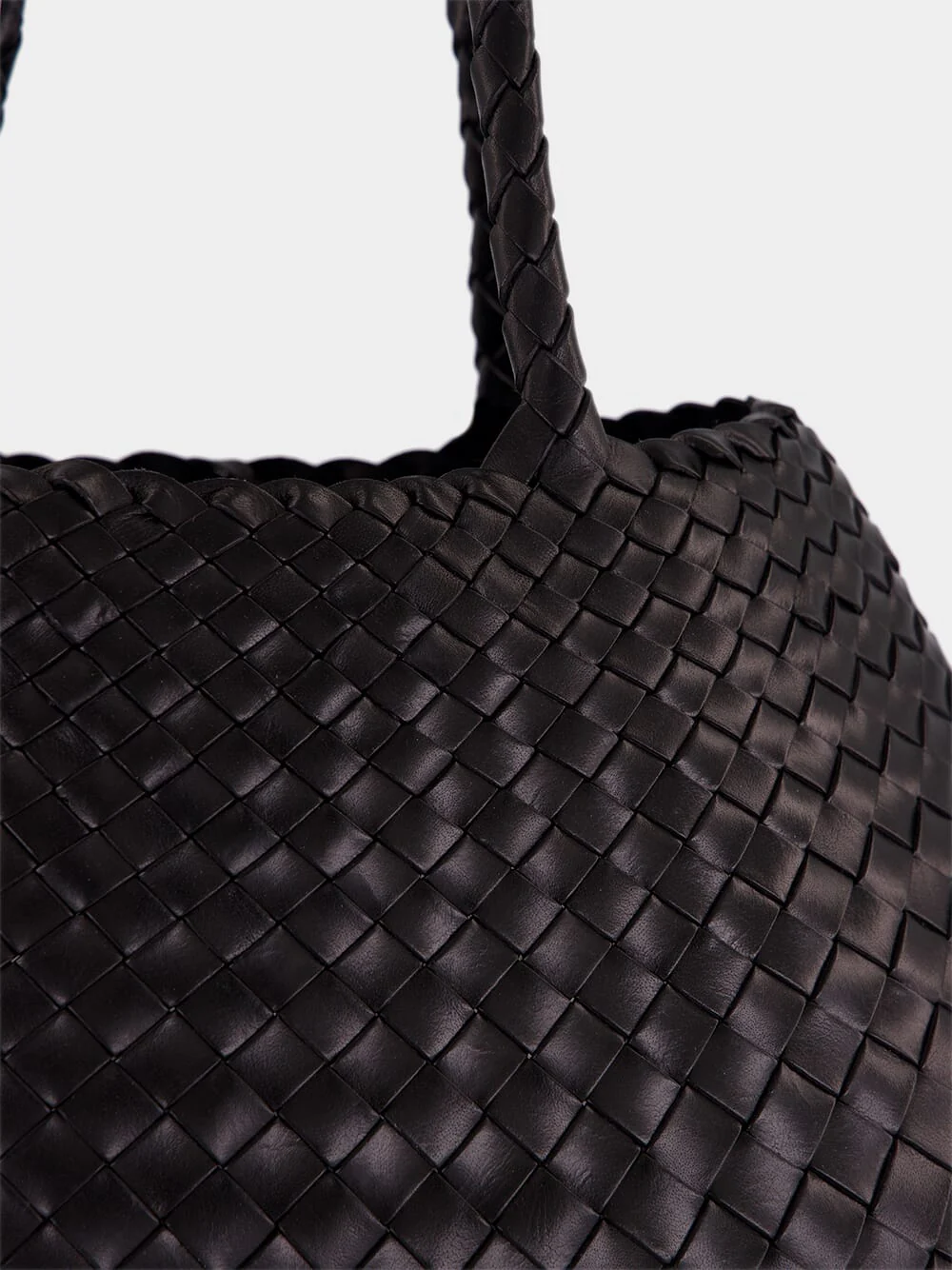 Santa Croce Big Black Woven Tote - Image 7