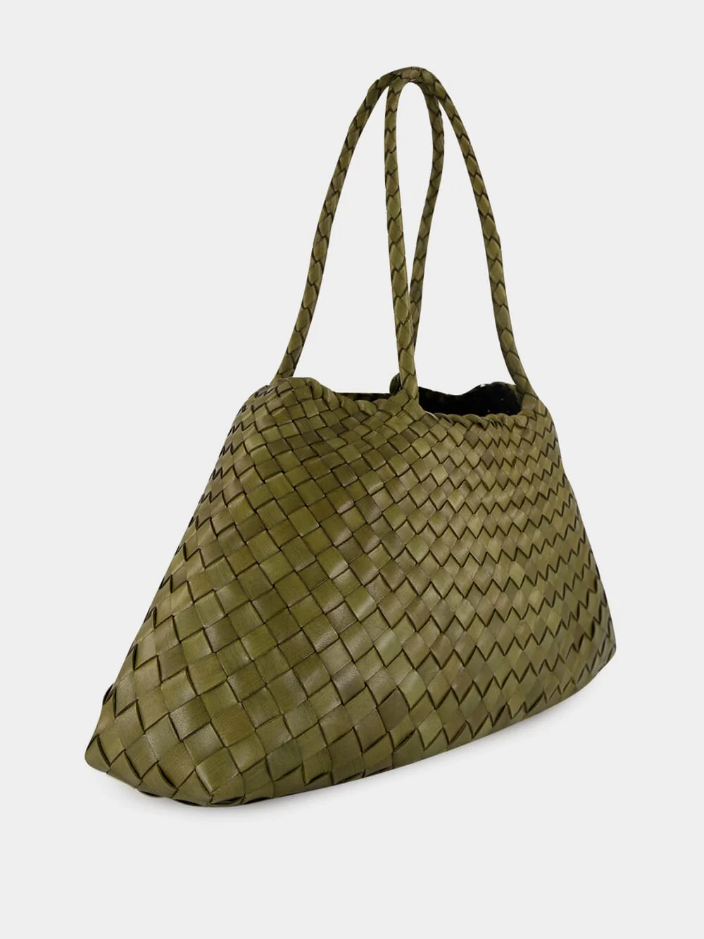 Santa Croce Big Khaki Green Woven Tote - Image 2