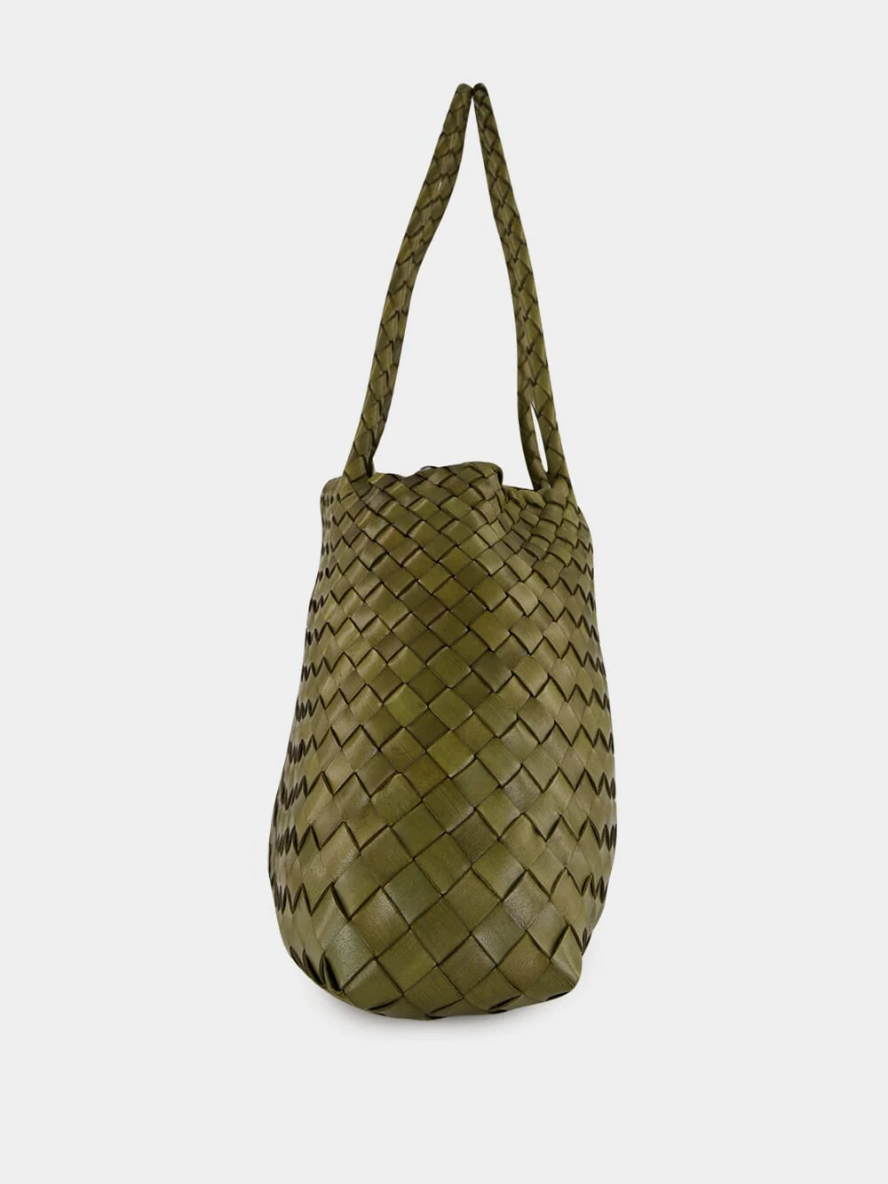 Santa Croce Big Khaki Green Woven Tote - Image 3