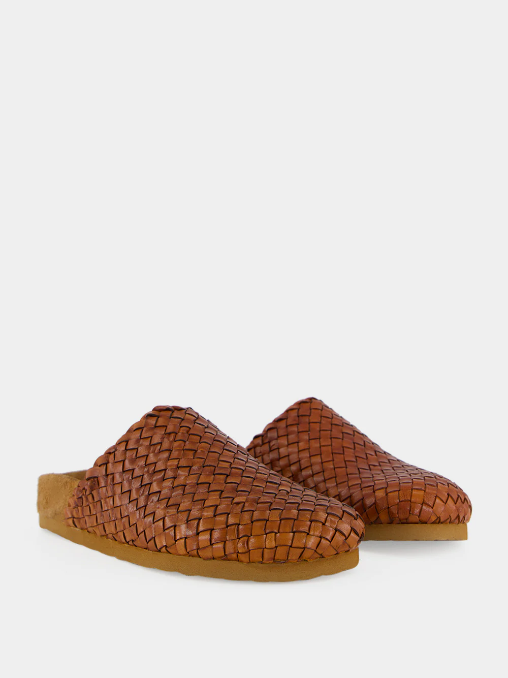 Tan Footbed Leather Mules - Image 3