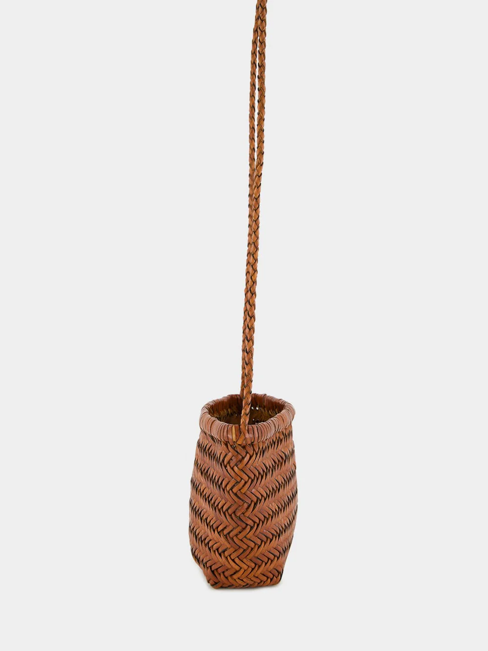 Tan Minsu Woven Leather Crossbody Bag - Image 5