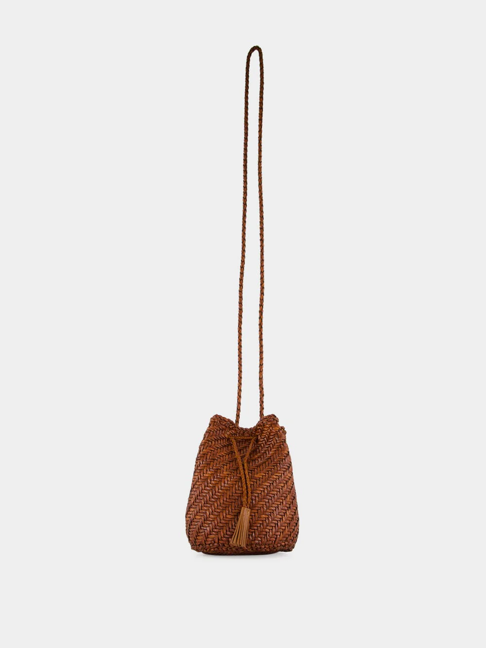 Tan Pompom Double Jump Hand-Crocheted Bag - Image 2