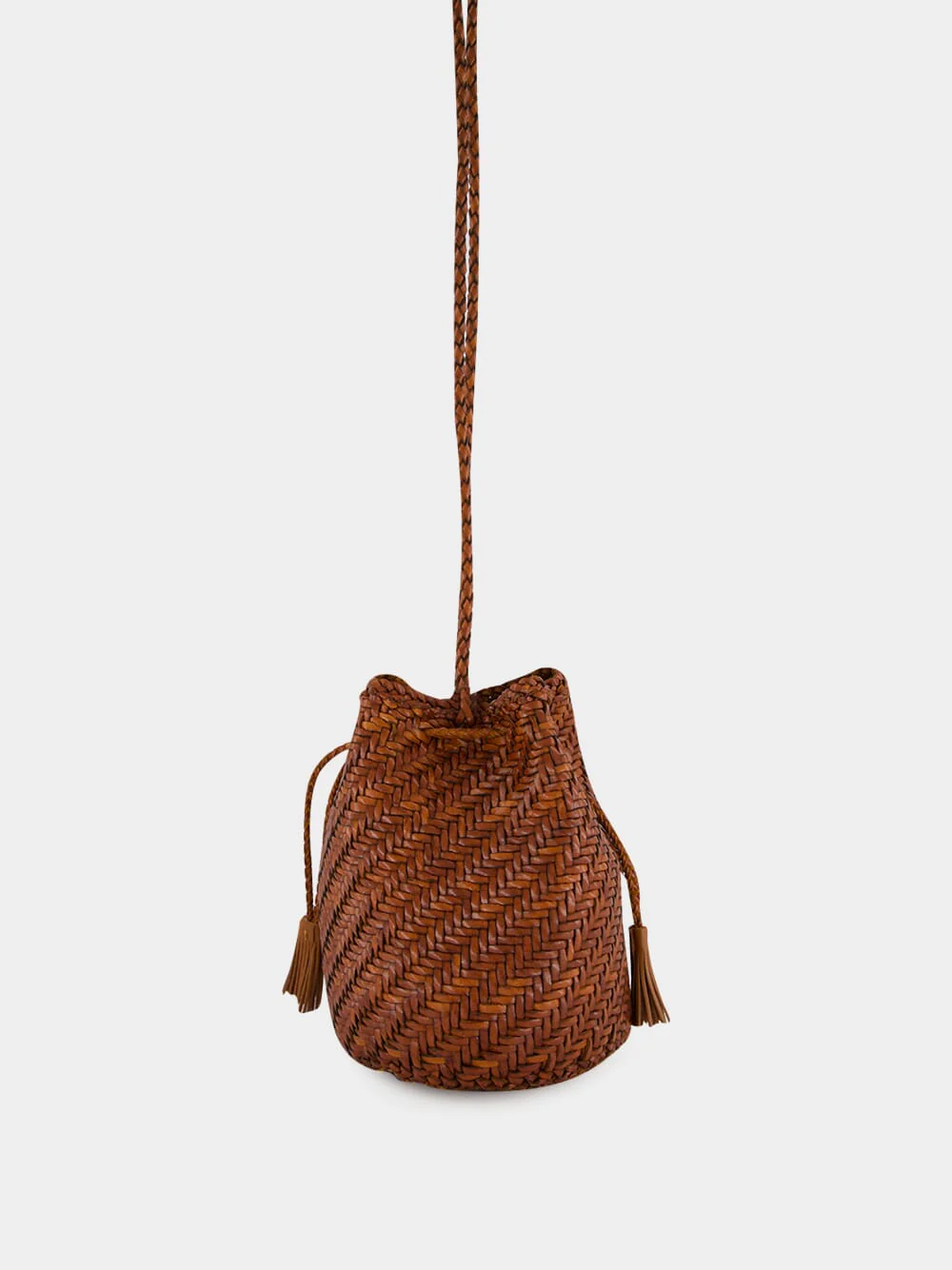 Tan Pompom Double Jump Hand-Crocheted Bag - Image 4