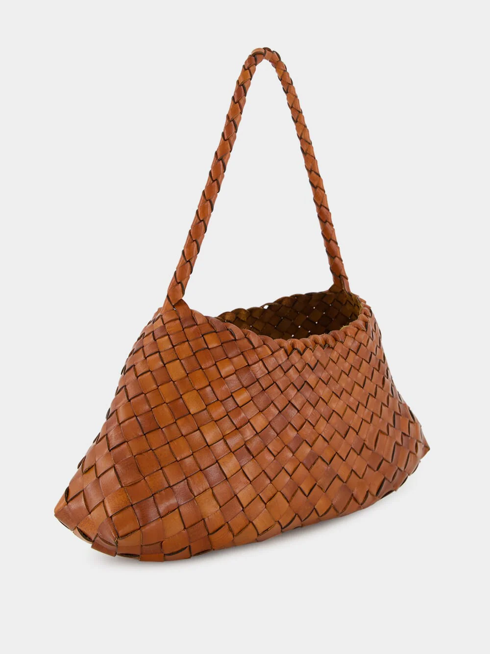 Tan Rosanna Woven Leather Baguette Bag - Image 3