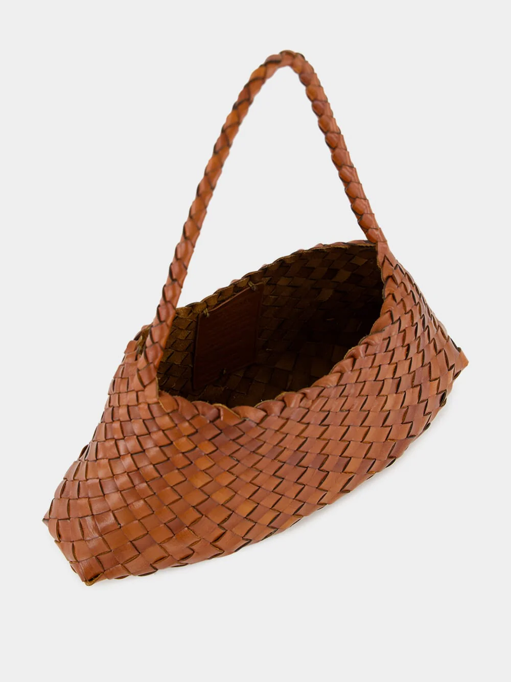 Tan Rosanna Woven Leather Baguette Bag - Image 7