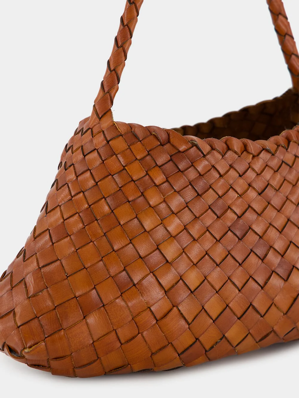Tan Rosanna Woven Leather Baguette Bag - Image 8