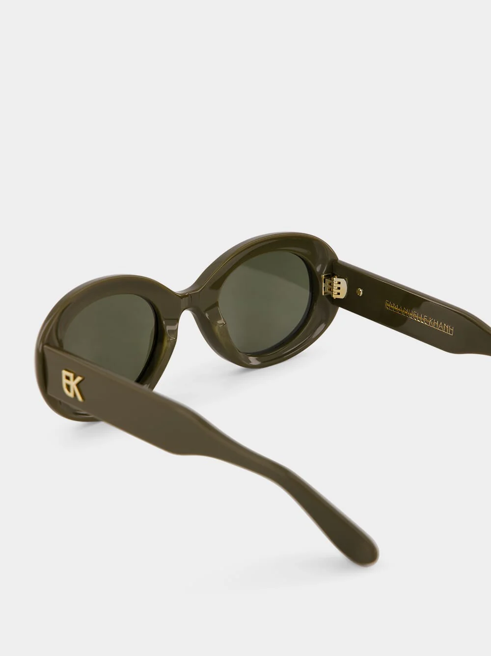 Olive Green Oval Queen Sunglasses - Image 4