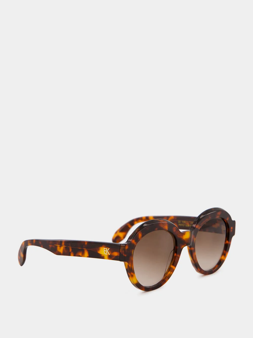 Tortoise Round Sunglasses in Ecaille Bronze - Image 2