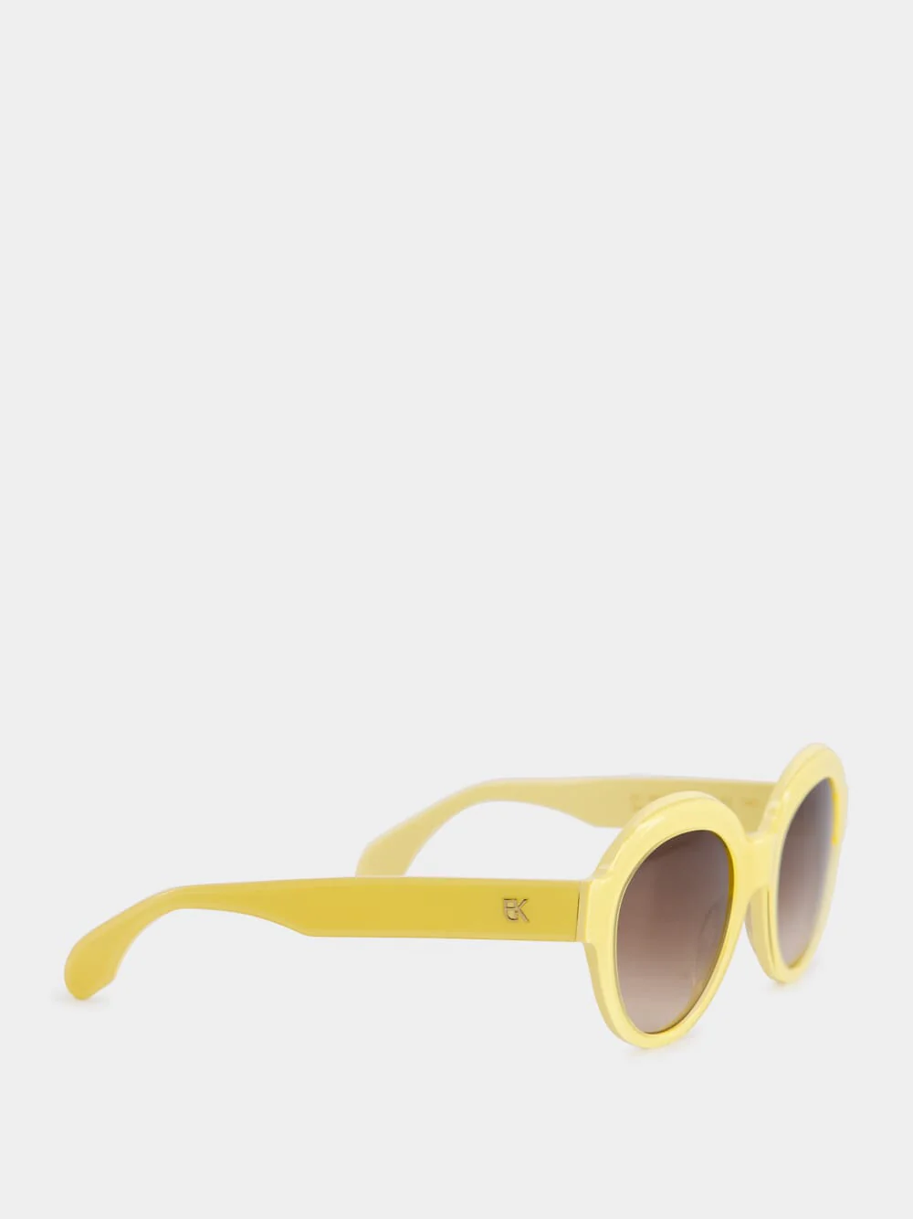 Yellow Round Acetate Sunglasses - Image 2