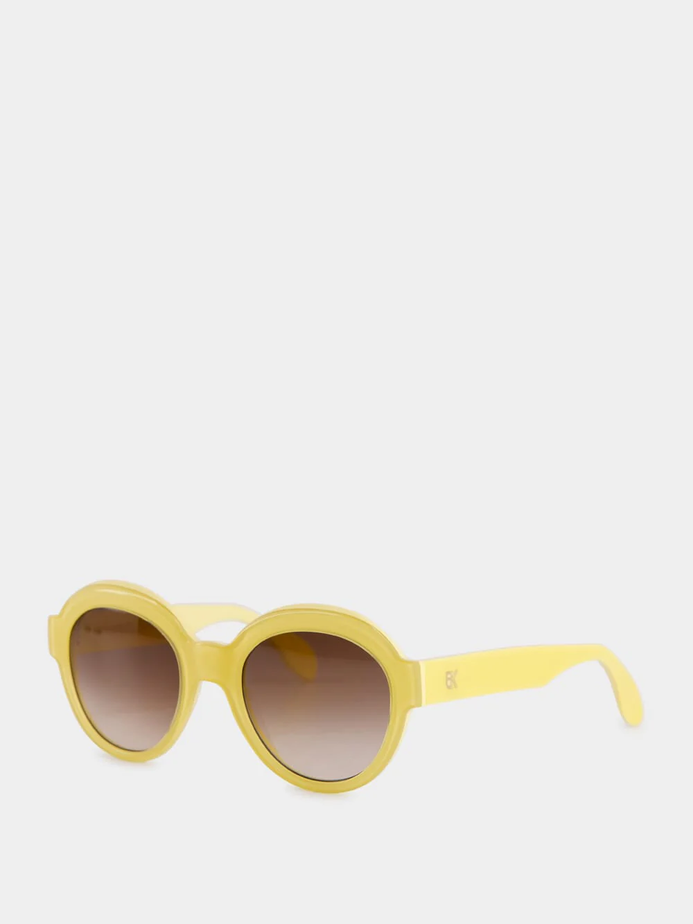 Yellow Round Acetate Sunglasses - Image 3