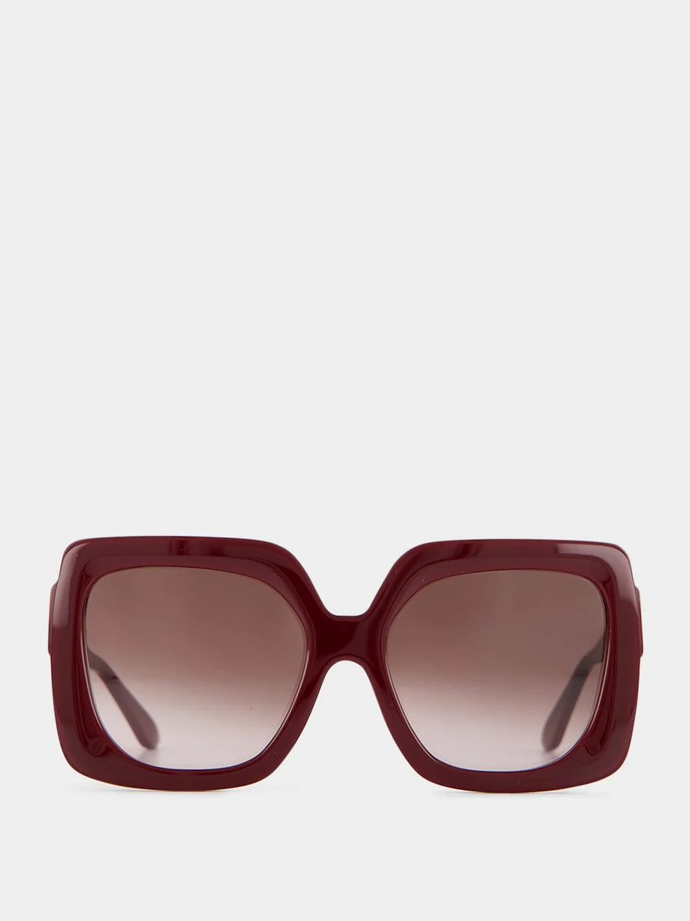Burgundy 5082 Square Acetate Sunglasses