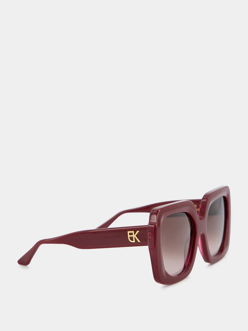 Burgundy 5082 Square Acetate Sunglasses - Image 3