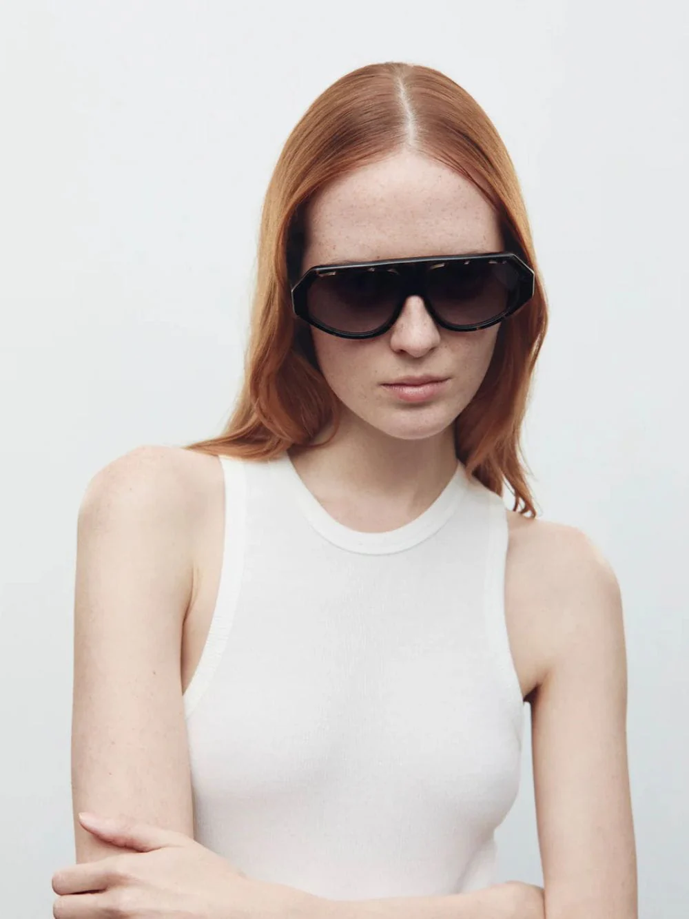 Havana Ozone Rectangular Acetate Sunglasses