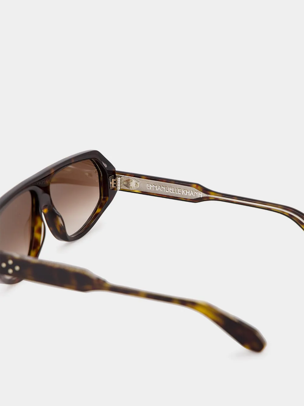 Havana Ozone Rectangular Acetate Sunglasses - Image 5
