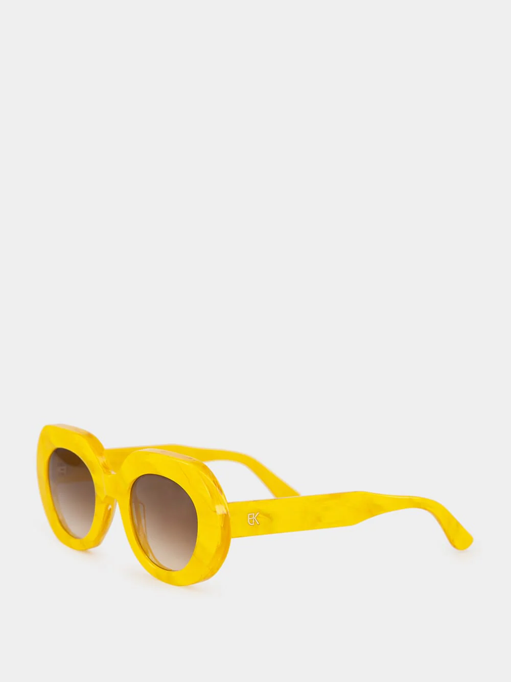 Yellow Love Oval Acetate Sunglasses - Image 4