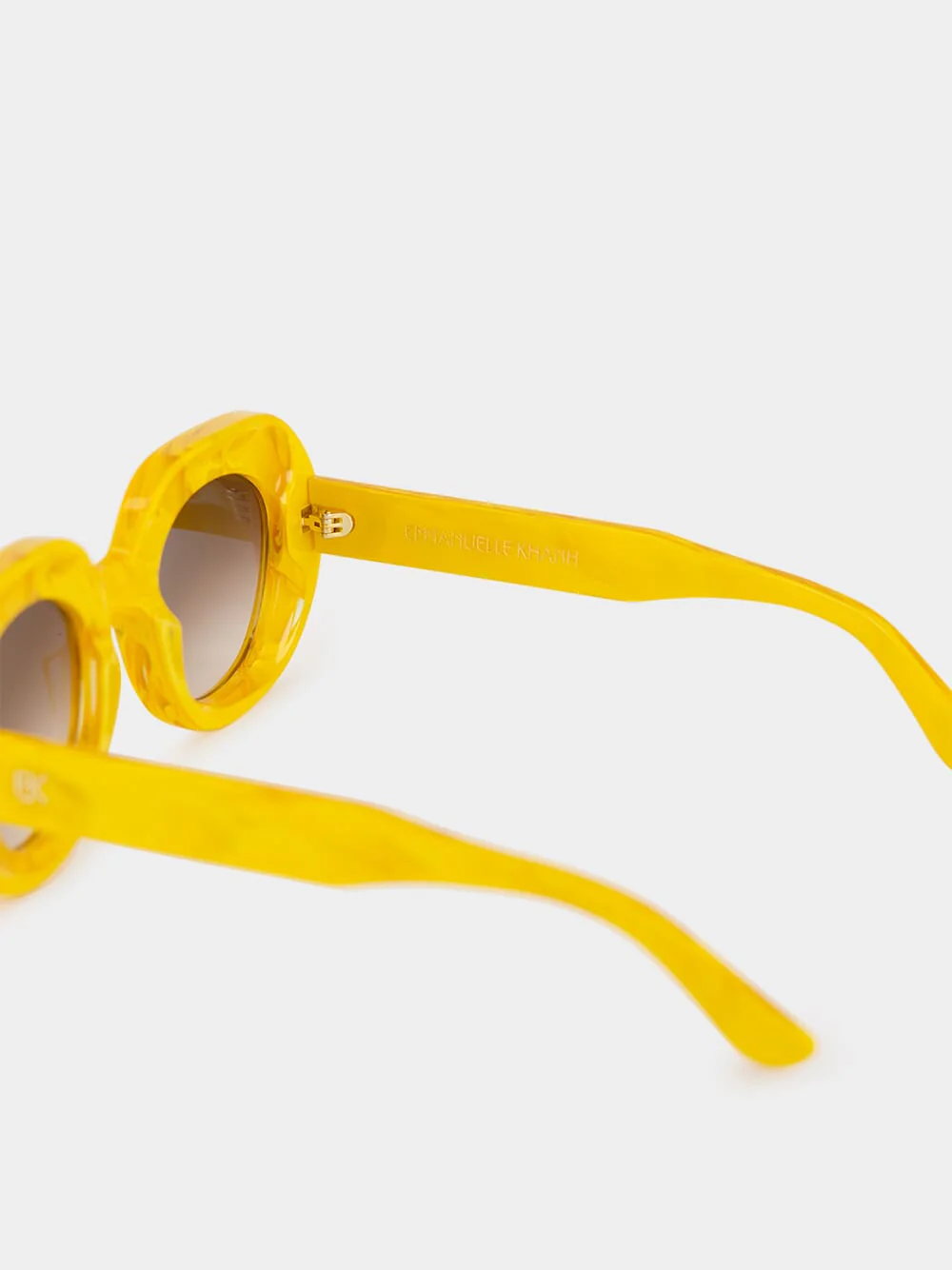 Yellow Love Oval Acetate Sunglasses - Image 5